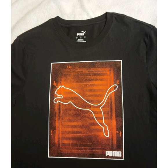 NWOT PUMA Pitch Tee Mens Size Medium Black Red Tee Crew Neck Shirt MSRP $42.99 - Picture 4 of 9